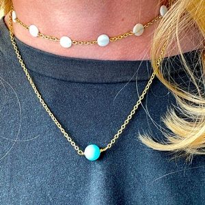 Marble gold necklace